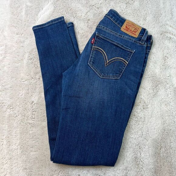 Levis 535 Super Skinny Jeans Womens Size 28x30 Denim Stretch Mid Rise Jegging - Picture 3 of 10